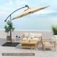 Patio offset umbrella base with four easy-fill spouts, designed for stability and convenient storage in outdoor.