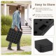 Patio offset umbrella base plates with grooved handles, made of HDPE, stackable for easy storage and stability.