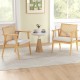 Mid-century modern accent chairs set of 2 with breathable rattan back and soft cushions, perfect for living room decor.