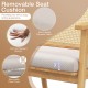Removable seat cushion with soft sponge and polyester fabric on a Mid Century Modern accent chair for comfortable.