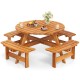 8-Person Round Picnic Table Set Circular Patio Dining Camping Table with Benches - Gallery View 4 of 11