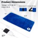 Blue electric heated pad with massagers, featuring 5 heat settings and compact storage for versatile body use.