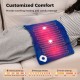 Weighted heating pad in blue with massagers, featuring 5 heat settings and 9 massage modes for customizable comfort.