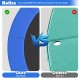 Comparison of trampoline pads showing no holes in the 16 Feet blue safety pad for secure fit and edge-to-edge.