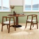 Set of 2 walnut dining chairs with wrap-around armrests, featuring breathable fabric and sturdy rubber wood frame.