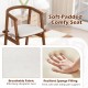 Solid rubber wood dining chair with a comfy padded seat and breathable fabric, perfect for dining and living areas.