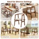 Set of 2 walnut dining room chairs with wrap-around armrests, featuring breathable fabric and sturdy rubber wood frame.