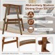 Set of 2 walnut dining chairs with wrap-around armrest, solid rubber wood frame, and breathable fabric for comfort.