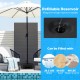 Heavy-duty 17-inch umbrella base with refillable reservoir, holds 88 lbs, designed for stability and easy movement.