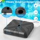 Weighted offset umbrella base with fillable design, featuring large inlet and side drainage hole for easy maintenance.