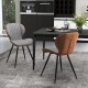 Set of 2 armless dining chairs with curved backrest in gray, featuring a U-shaped seat for comfort and a stylish design.