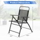 Folding outdoor patio chair with rustproof metal frame, featuring breathable fabric and high backrest, ideal for.