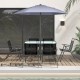 Folding outdoor patio chairs with rustproof metal frame, featuring high backrests and armrests, perfect for backyard.