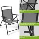 Folding outdoor patio chair with rustproof metal frame, breathable fabric, and wide armrests for comfortable seating.