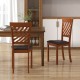 Dining chair set of 2 in walnut finish with ergonomic backrest and rubber wood legs, perfect for dining rooms.