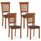 Walnut dining chair set of 4 with ergonomic backrest and rubber wood legs, perfect for dining rooms and restaurants.