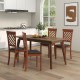 Walnut dining chair set of 2 with ergonomic backrest and rubber wood legs, perfect for dining rooms and restaurants.