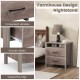 Nightstand with 2 drawers and open shelf in grey, featuring smooth slides and sturdy construction for versatile use.