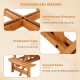 Curved seat detail of the 8-person round picnic table set, crafted from natural fir wood for outdoor dining comfort.