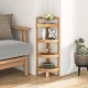 4-tier bamboo corner shelf with natural finish, featuring open storage for bathroom organization and maximizing corner.