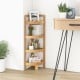4-tier bamboo corner shelf with open storage for organizing items, designed for maximizing space in bathrooms or living.