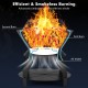20-inch black patio fire pit showing efficient smokeless burning with air intake and dual combustion system for outdoor.
