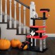 Gothic cat tree in black and red with multiple levels, sisal scratching posts, and cozy cat bed for playful cats.