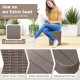 Outdoor resin storage side table with removable lid, wicker-woven accent, and rustic wood grain for patio or garden use.