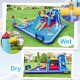 Rocket theme inflatable water slide park featuring wet and dry play areas, perfect for summer fun and outdoor parties.