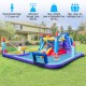 Rocket theme inflatable water slide park with splash pool, slides, and water gun for summer fun, suitable for kids aged.