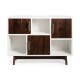 Wood display sideboard storage cabinet with 6 compartments, featuring espresso grained doors and a modern design for.