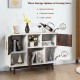 Wood display sideboard storage cabinet featuring 6 compartments, espresso grained doors, perfect for living room.