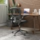 Adjustable swivel mesh task office chair with flip-up armrests, black, featuring a breathable design for comfort and.