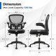 Adjustable swivel mesh task office chair dimensions with flip-up armrests, max load capacity 330 lbs, for ergonomic.