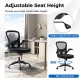 Adjustable swivel mesh task office chair with flip-up armrests, 360° swivel, and height adjustment for optimal comfort.