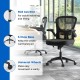 Adjustable swivel mesh task office chair in black with flip-up armrests, SGS gas rod, and universal wheels for easy.