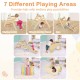7-in-1 indoor climbing toys for toddlers featuring a slide, climbing ladder, and play table in multicolor for active.