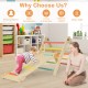 Indoor climbing toy set for toddlers featuring a multicolor reversible ramp, promoting physical fitness and motor.