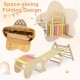 Indoor climbing toy set featuring a multicolor reversible ramp and folding design for toddlers' play and physical.