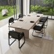 Black waiting room chair set with sled base and padded armrests, ideal for office or conference room use.