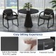Black waiting room chair set featuring padded armrests and ergonomic backrest, ideal for office or reception areas.