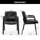 Black waiting room chair set of 2 with ergonomic backrest and soft padded armrests, ideal for office or conference use.