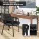 Black waiting room chair with ergonomic backrest and powder-coated metal frame, ideal for office or conference use.