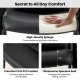Black waiting room chair set with thickened sponge seat and ergonomic backrest, ideal for extended sitting comfort.