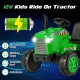 Green 12V Kids Ride On Tractor with trailer, featuring remote control, 1-2 hours playtime, and premium wheels for.