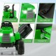 Close-up of the 12V Kids Ride On Tractor's LED headlights, foot pedal, and charging port for safe, fun play.