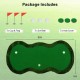 5 x 10 feet golf practice putting green mat with 3 holes, cups, flags, and golf balls for indoor or outdoor use.