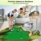 5 x 10 feet golf practice putting green mat with 3 holes, ideal for indoor or outdoor use in living room, patio, or.