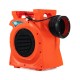 Commercial air blower in orange, featuring a powerful motor and portable design, ideal for giant inflatable bounce.