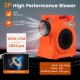 Commercial air blower with 2200W power, portable design, and high efficiency for inflating giant bounce houses.